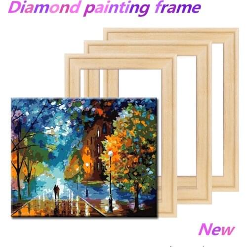 1 set of oil painting frame wooden frame diamond painting natural wood DIY wooden large size photo frame mosaic accessories