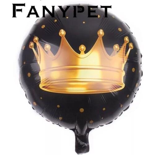 18inch 50pc Black Gold Crown helium balloon princess prince king foil balloons happybirthday wedding adult party baby shower Toy