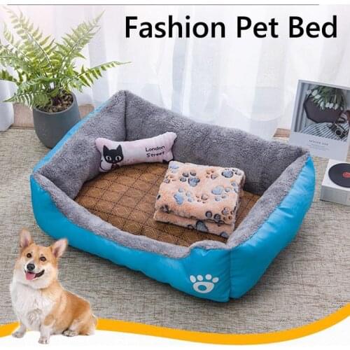 2020 baby soft large Pet Dog Bed Cat kennel Warm Cozy Dog House Soft Fleece Nest Dog Baskets Mat Autumn Winter Waterproof Kennel