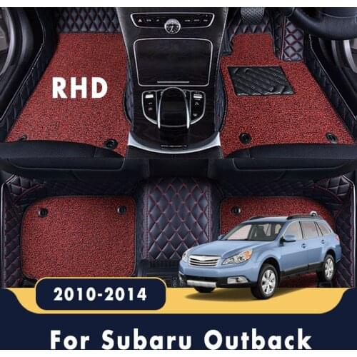RHD For Subaru Outback 2014 2013 2012 2011 2010 Car Floor Mats Interior Luxury Double Layer Wire Loop Carpets Styling Covers
