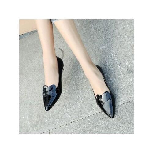 Big Size 9 10 11 12 ladies high heels women shoes woman pumps Pointed shallow-mouthed solid-color thick-heeled single shoes