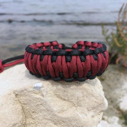 Claret Red Tactical Survival King Cobra Adjustable Handmade Paracord Bracelet CinarExtreme