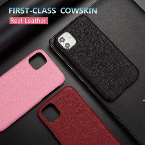 Real Leather First Class Cowskin For iPhone 12 11 Pro Max Case 11 Pro Max Case Luxury Shockproof Cover