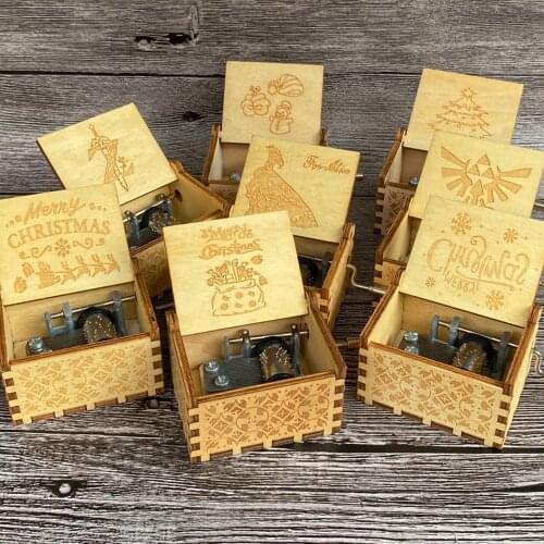 Wooden Music Box Christmas Gifts (Family/Friends/Gifts) Home Decoration Halloween New Year Gift Music Box