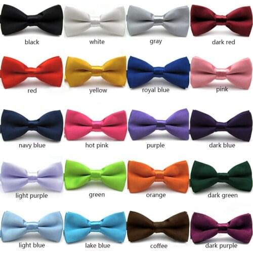 Classic Kids Bowtie Boys Grils Baby Children Bow Tie Fashion Solid Color Mint Green Red Black White Green Pets Cravate For Kids