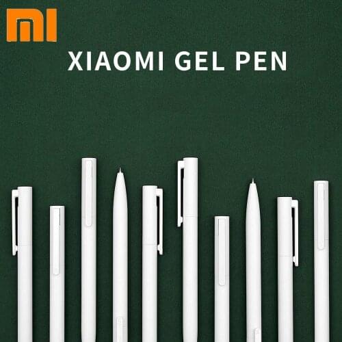 Original Xiaomi Gel Pen 10Pcs Gel Pens No Cap 0.5mm bullet pen black pen White PREMEC Smooth Switzerland Refill MiKuni Japan Ink