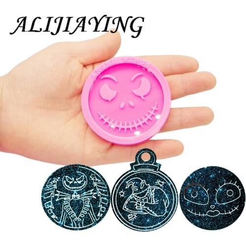 1.58/2inch Shine Inside Jack Clown Silicone Mould Gene symbol Epoxy Craft Molds Clay Resin DIY for Badge Reel DY0464