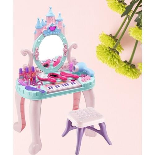 With Chair Toy for Girls 1 set of Interesting Creative toys Beauty Makeup dresser Colorful Princess Dressing Table Role-playing