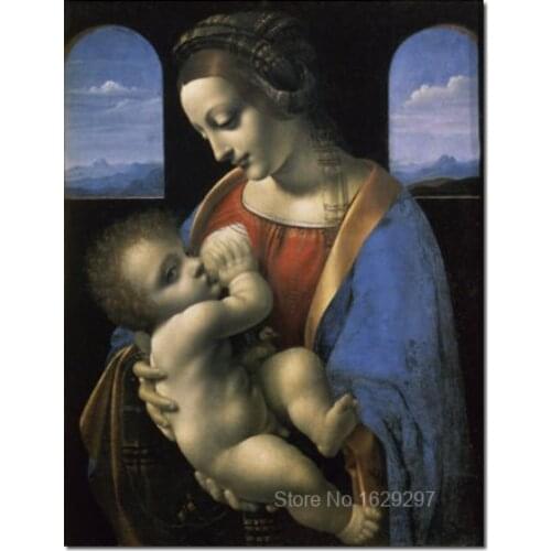 Portrait art abstract Madonna Littad by Leonardo Da Vinci High quality Handmade