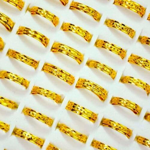 50 Pcs Mixed Style Vintage Golden Colors Alloy Womens Ring feminine Jewelry Wholesale Rings Bulks Free Shipping LR4070