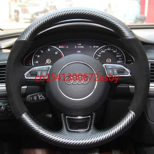 For Audi A4L A6L A8L A3 Q5L Q3 Q7 A5 A7 S8 TT DIY Customized leather suede special steering wheel cover car accessories