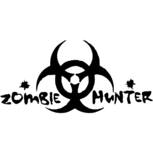 Creative Zombie Hunter Pattern High Quality Fashion Car Decoration Personality Pvc Waterproof Applique Black/white, 15cm*7cm