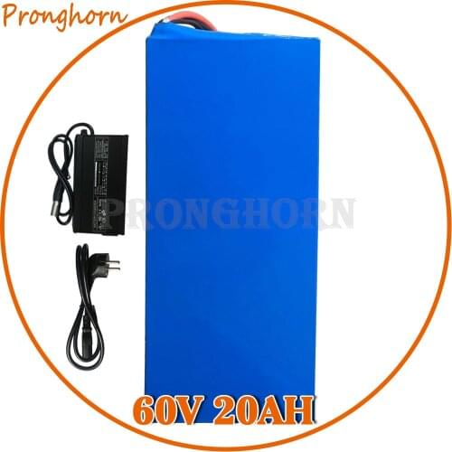 EU US NO tax 60V 2000W Lithium Battery 60 V 20AH Electric Bike Battery 60V 20AH Scooter Battery use 3.7V 2500MAH Cell 5A Charger