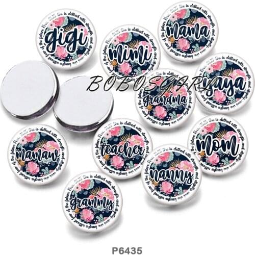 MIMI GIGI MAMA MOM 12mm/18mm/20mm/25mm/30mm Round Glass Cabochon Flat Back Making Findings P6480