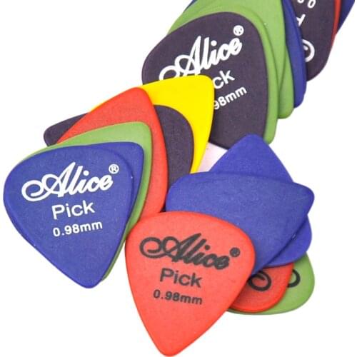 Lots of 100pcs Alice AP-T 0.98mm Heavy Delrin Guitar Picks Plectrums Mixed Colors
