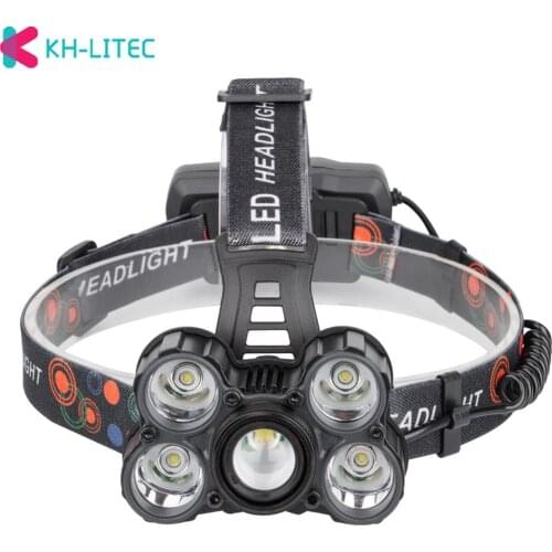 Powerful Headlight 5 LED T6 Headlamp Flashlight Torch Hunting Head Light Fishing Light Camping Waterproof Lantern