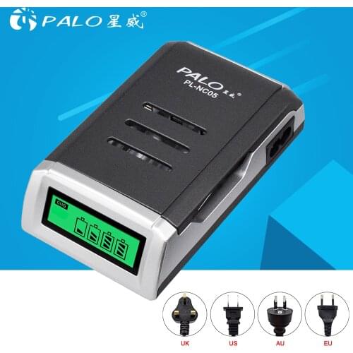 PALO LCD Display Intelligent Smart Battery Charger for AA / AAA Rechargeable Batteries 1.2V Ni-Cd Ni-Mh rechargeable battery