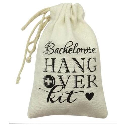 Custom black Bachelorette Hangover bridal shower recovery Survival Kit wedding favor gift bags party Candy pouches
