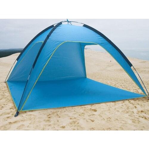 Portable Beach Tent Waterproof Sun Shelter with Storage Bag Hollow Sides Design Lightweight Easy to Install FK88
