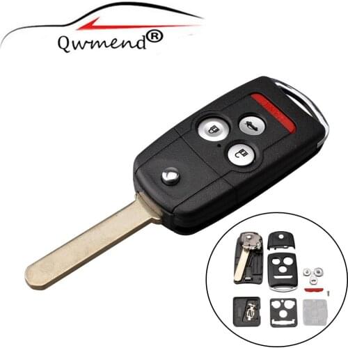 QWMEND Replacement Keyless Entry Remote Flip Car Key Fob Shell Case For Honda Accord 2008 2009 2010 2011 2012 keys