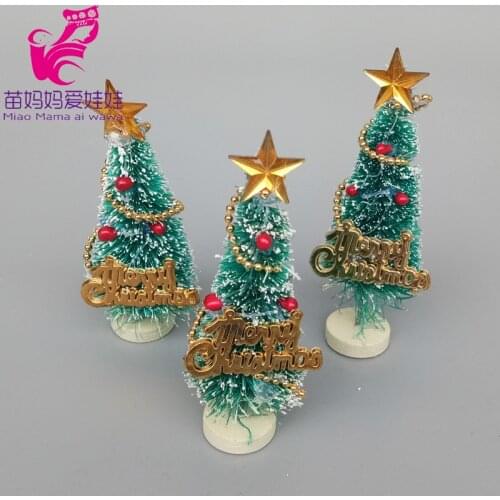 Mini Christmas trees for doll house diy use accessories for 1/8 1/12 bjd doll display box chritsmas tree