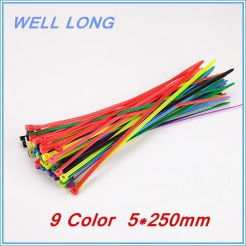 900pcs/lot 5*250mm Self-Locking Nylon Wire Cable Zip Ties, Cable Ties,Cable Ties Series color Kit