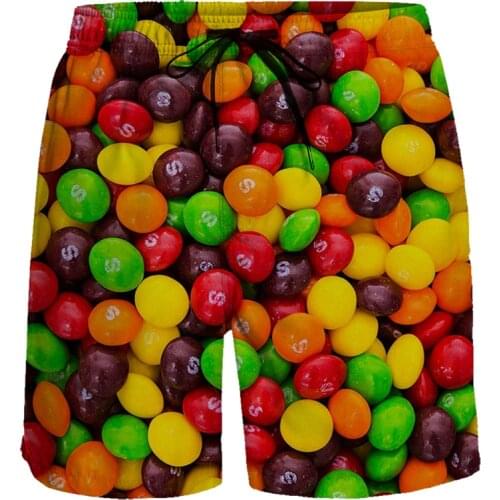 Casual Shorts Rainbow Color Short Pants Breathable Quick Dry Beach Pants Running Sports Shorts Holiday Men Board Shorts