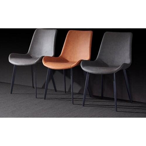 Nordic dining chair home light luxury leather dining chair leisure negotiation restaurant modern backrest dining chair stool