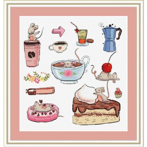 Fishxx Precision Printing Kit A3249 Little Mouses Food Journey Home Handmade Sewing Painting
