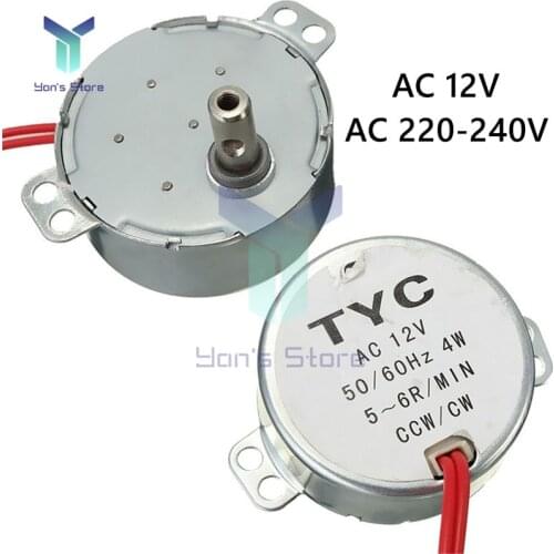 TYC-50 AC 12V AC 220-240V 50/60Hz Stable Synchronous Motor 1.4RPM-60RPM Robust Torque 4W Microwave Turntable for Electric Fan
