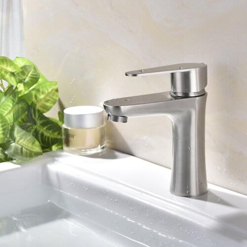 Vidric panit/brushed Solid 304 stainless steel basin faucet hot and cold mixer taps black crane bacia torneira