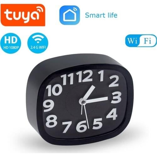 Yoothi Wireless Small Table Clock Camera IP WIFI Tuya Smart Micro Secret Video Camera Mini WIFI Alarm Clock Camera Full HD 1080P