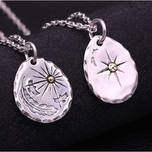 S925 Sterling Silver Jewelry Personality Takahashi Goro Handmade Eagle Sun Male And Female Pendants