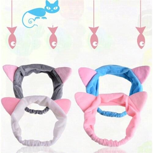 1 Pcs Multicolor Cute Hairband Band Hair Cat Ears Head Lovely Hair Band Wash Face Girls Band Hair Accessories Cn(origin)