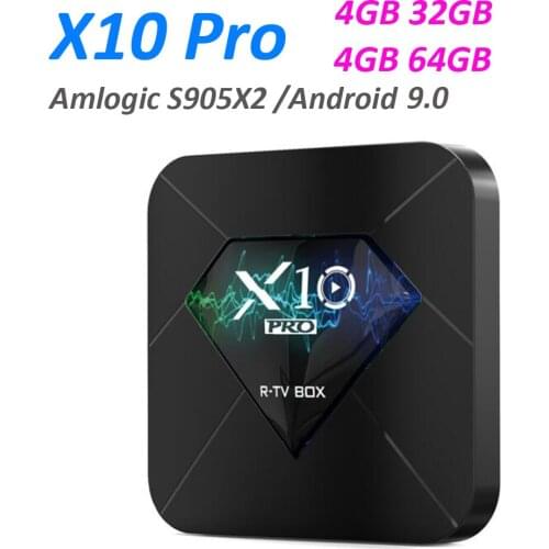 10pcs Android 9.0 Oreo TV Box X10 Pro Amlogic S905 X2 4GB 64GB Max 2.4G/5G Dual WiFi USB3.0 BT4.0 Support 4K Media Player