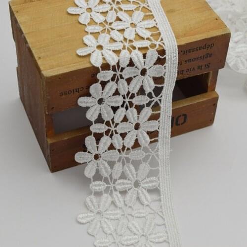 14.5yards 8cm wide Beautiful Venise/Venice Polyester flower Lace Trim White color diy craft sewing~Costume/Dress