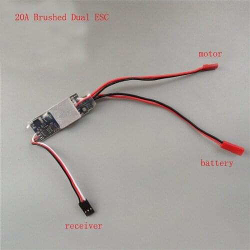 20a Brushes Dual-way Esc for Remote Control Model Cars Boats Bi-directional Electric Speed Control For 380 High Speed Motor Diy