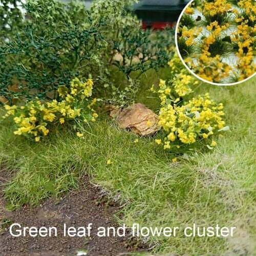 28 Pieces In A Box Vegetation Green Leaf Flower Cluster Scene DIY Model Model Train Sand Material Material Table Military Q1R6
