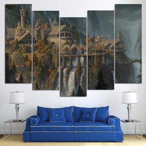 5pcs Painting Diamond embroidery Castle Fantasy 5D DIY Diamond painting Cross stitch Landscape Full square Diamond mosaic scenic