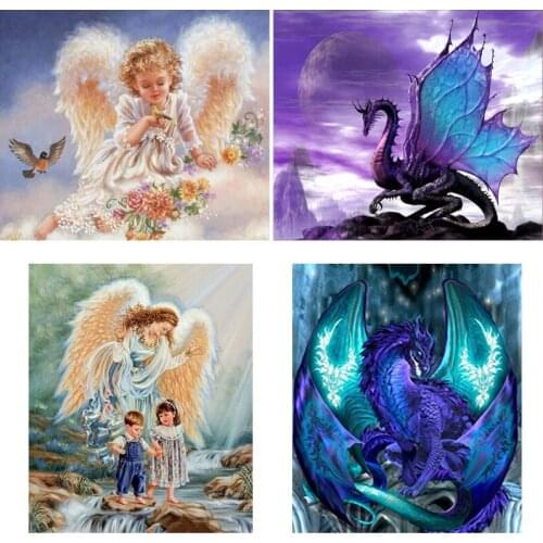 DIY 5D Diamond Painting Landscape Diamond Embroidery Angel Cross Stitch Picture Rhinestone Mosaic Art Wall Sticker Home Decor