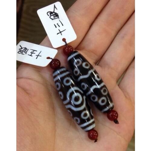 Arsun Jewelry Fengshui 38mmx12mm 13eyes &15Eyes Tibetan Mystical Agate Dzi Beads Amulet loose beads DYI Jewelry Free shipping