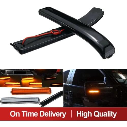2pcs Lofty Richy For Ford Raptor F150 2009-2014 Side Rearview Mirror LED Turn Signal Dynamic Light Flow Day Running Light