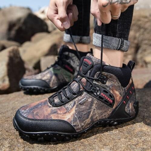 2021 New Mens Hiking Boots Anti-skid Autumn and Winter Hiking Hiking Shoes Mens Professional Camping Boots Travel Sports Shoes