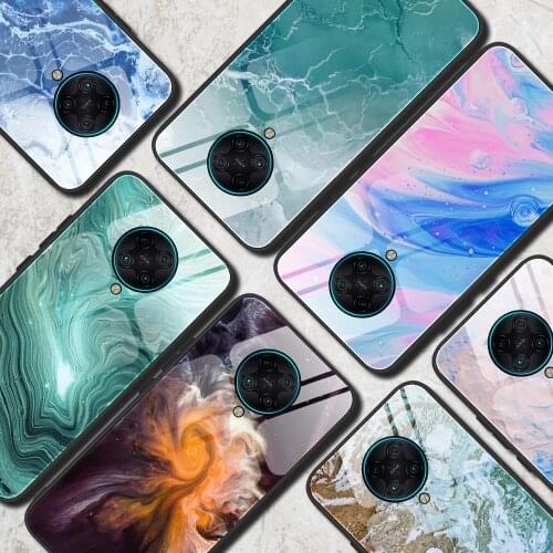 For Xiaomi Pocophone Poco X3 NFC Case Hard Marble Grain Tempered Glass protective back Cover Case for xiaomi poco F2 Pro X3 nfc