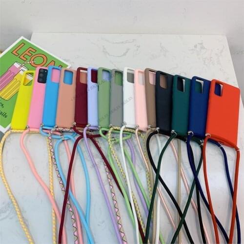 For xiaomi Redmi Note 10 Pro max Strap Cord Chain Necklace Lanyard Mobile Phone Case Note 9S 8T 7 6 5 Pro Hands Free Rope Cover