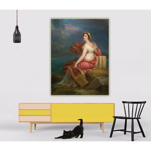 Citon Francois Gerard《Corinna With Her Harp On Cape Misenus》Canvas Oil Painting Picture Wall Background Decor Home Decoration