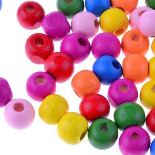 DIY Handmade10MM Colorful Wood Beaded Diy Accessories