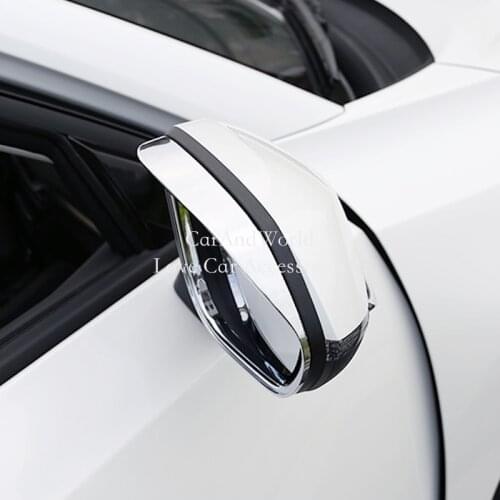 For Changan cs35 plus 2018 2019 Side Door Rear View Mirror Eyebrow Cover Rearview Rain Hat Molding Trims ABS Car Accessories