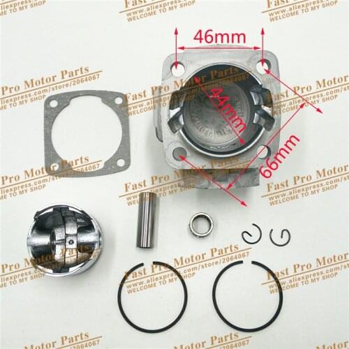Minimotor parts 44-6 40-6Engine Cylinder Head With Piston kit for 2 stroke 49cc Mini Dirt bike ATV Quad Pocket bike Piston Ring