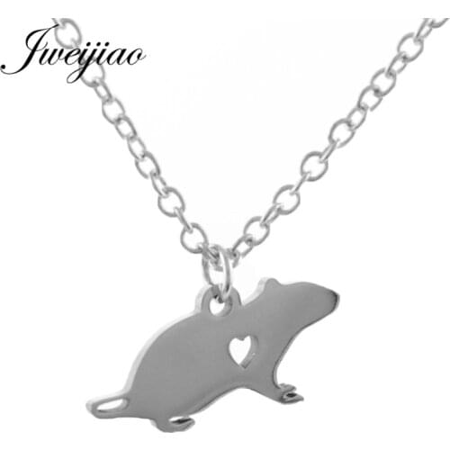 JWEIJIAO Brand Mouse Pendant Necklace Stainless Steel Animal Necklace Simple Summer Style Jewelry For Women Girls SKU40
